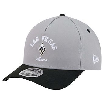 Women's New Era Silver/Black Las Vegas Aces Arch 9FORTY A-Frame M-Crown Adjustable Hat