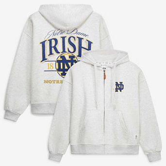 Women's Pressbox Heather Gray Notre Dame Fighting Irish Janise Full-Zip Hoodie
