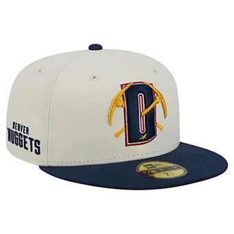 Men's New Era Cream/Navy Denver Nuggets Deceptor 59FIFTY Fitted Hat