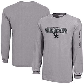 Youth Champion Heather Gray Kentucky Wildcats Operation Hat Trick Long Sleeve T-Shirt