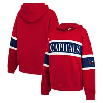 Women's WEAR by Erin Andrews Red Washington Capitals Colorblock Stripe Hoodie