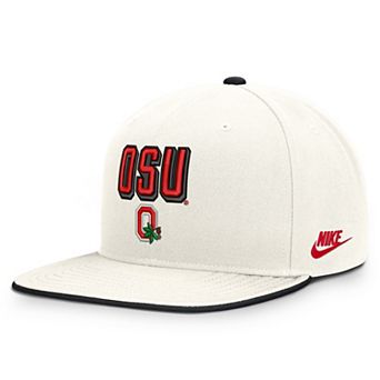Men's Nike White Ohio State Buckeyes Legacy Letter & Mascot Pro Snapback Hat