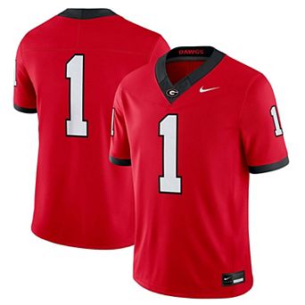 Men's Nike #1 Red Georgia Bulldogs Home Vapor F.U.S.E. Stitched Limited Jersey