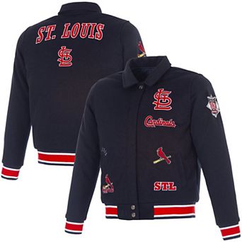 Women's JH Design Navy St. Louis Cardinals Reversible Wool Full-Snap Jacket