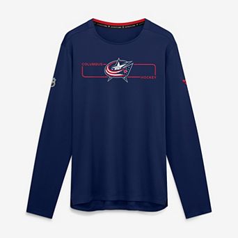 Men's Fanatics Navy Columbus Blue Jackets Authentic Pro Rink Tech Long Sleeve T-Shirt