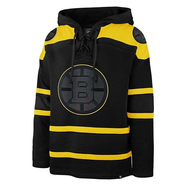 Men's '47 Black Boston Bruins Fall Color Pop Lacer Hoodie