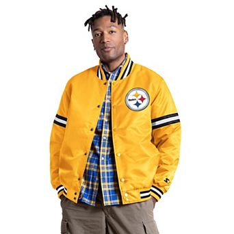 Men's Starter Gold Pittsburgh Steelers Courtside II Alternate Logo Varsity Full Snap Jacket