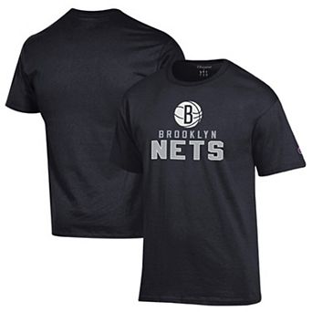 Men's Champion Black Brooklyn Nets Jersey Cotton T-Shirt