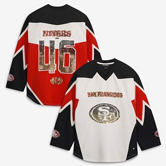 Women's The Wild Collective White San Francisco 49ers Fashion Jersey Long Sleeve T-Shirt