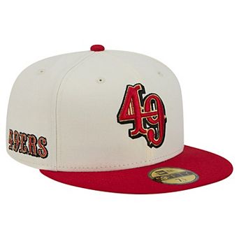 Men's New Era Cream/Scarlet San Francisco 49ers Deceptor 59FIFTY Fitted Hat