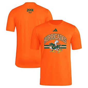 Men's adidas Orange Miami Hurricanes It's Back Pregame T-Shirt