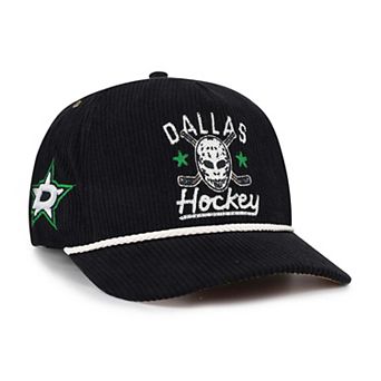 Men's '47 Black Dallas Stars Hockey Mask Corduroy Rope Hitch Adjustable Hat