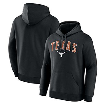 Men's Logo Athletic Black Texas Longhorns Primary Logo Fleece Pullover Hoodie