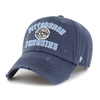 Men's '47 Navy Pittsburgh Penguins Seymoore Distressed Applique Clean Up Adjustable Hat