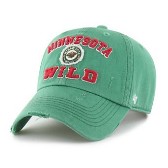 Men's '47 Green Minnesota Wild Seymoore Distressed Applique Clean Up Adjustable Hat