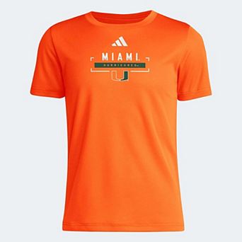 Youth adidas Orange Miami Hurricanes AEROREADY Pre-Game T-Shirt