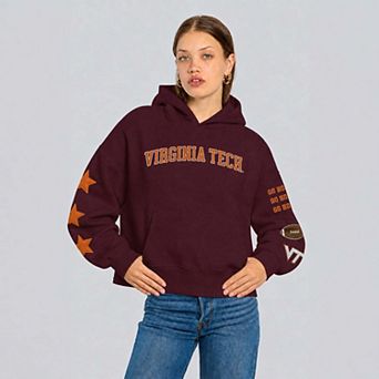 Women's Hype and Vice Maroon Virginia Tech Hokies Cropped Spirit Hoodie