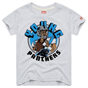 Youth Homage Bryce Young Ash Carolina Panthers Player Graphic Tri-Blend T-Shirt