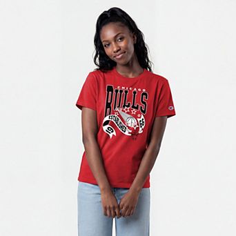 Women's Champion Red Chicago Bulls Banner T-Shirt