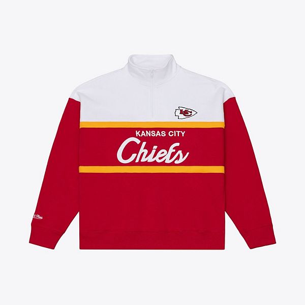 Women's Mitchell & Ness Red Kansas City Chiefs Head Coach Quarter-Zip Pullover