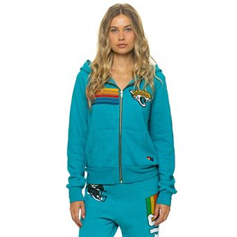 Unisex Aviator Nation Teal Jacksonville Jaguars Tri-Blend Full-Zip Hoodie