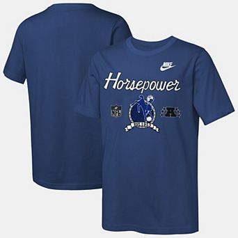 Youth Nike Royal Indianapolis Colts Hometown Rewind Slub Dri-FIT T-Shirt