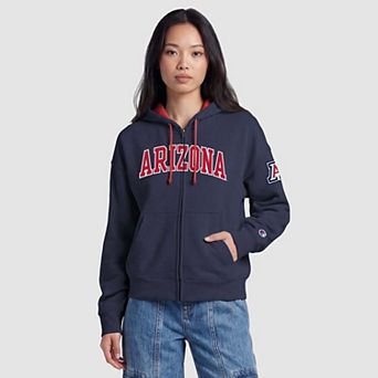 Women's Champion Navy Arizona Wildcats Arch Full-Zip Fleece Hoodie