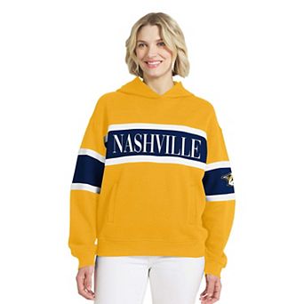 Women's WEAR by Erin Andrews Gold Nashville Predators Colorblock Stripe Hoodie