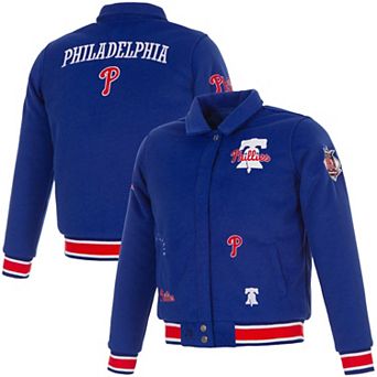 Women's JH Design Royal Philadelphia Phillies Reversible Wool Full-Snap Jacket
