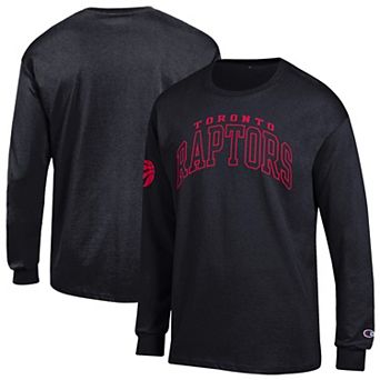 Men's Champion Black Toronto Raptors Jersey Long Sleeve T-Shirt
