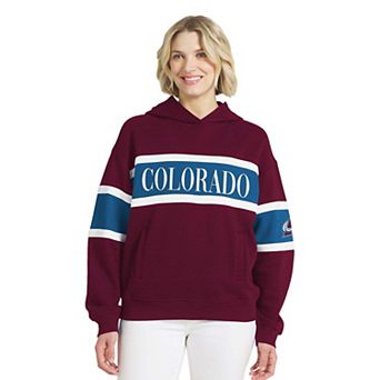 Women's WEAR by Erin Andrews Burgundy Colorado Avalanche Colorblock Stripe Hoodie