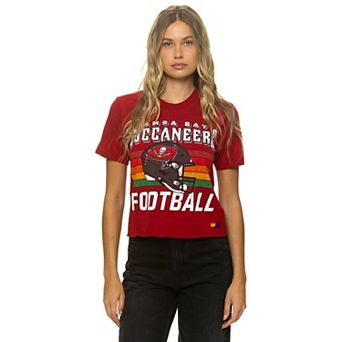Women's Aviator Nation Red Tampa Bay Buccaneers Boxy Boyfriend Tri-Blend T-Shirt