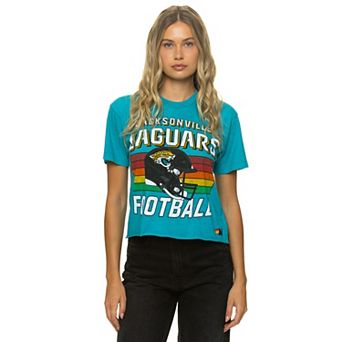 Women's Aviator Nation Teal Jacksonville Jaguars Boxy Boyfriend Tri-Blend T-Shirt