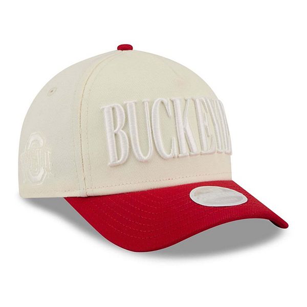 Women's New Era White/Scarlet Ohio State Buckeyes Tonal 9FORTY A-Frame Adjustable Hat