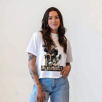 Women's Gameday Social White Vanderbilt Commodores Vault Mascot T-Shirt