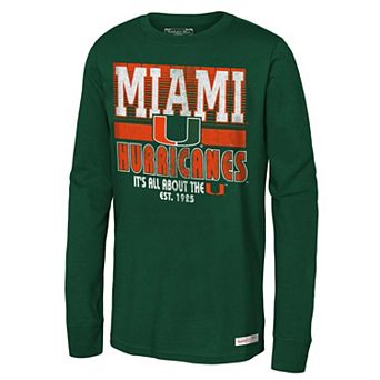 Youth Green Miami Hurricanes Retro Big Game Long Sleeve T-Shirt