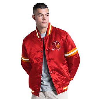 Men's Starter Red Tampa Bay Buccaneers Courtside Varsity Retro Logo Full Snap Jacket
