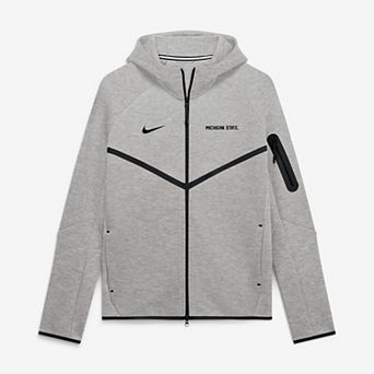 Men's Nike Gray Michigan State Spartans Tech Fleece Raglan Full-Zip Windrunner Hoodie