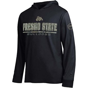 Men's Champion Black Fresno State Bulldogs Operation Hat Trick Camo Script Hooded Long Sleeve T-Shirt