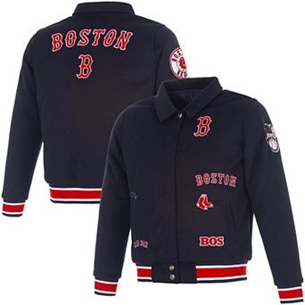 Women's JH Design Navy Boston Red Sox Reversible Wool Full-Snap Jacket