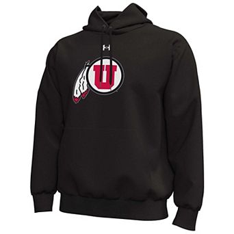 Men's Under Armour Black Utah Utes Core Icon Fleece Pullover Hoodie