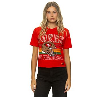 Women's Aviator Nation Scarlet San Francisco 49ers Boxy Boyfriend Tri-Blend T-Shirt