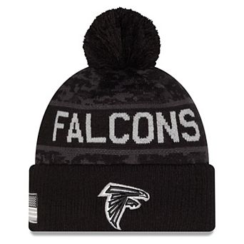 Men's New Era Black Atlanta Falcons 2026 Salute To Service Cuffed Knit Hat with Pom