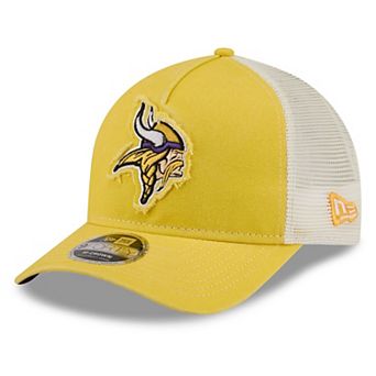 Men's New Era Gold Minnesota Vikings Fan 9FORTY A-Frame Trucker Adjustable Hat
