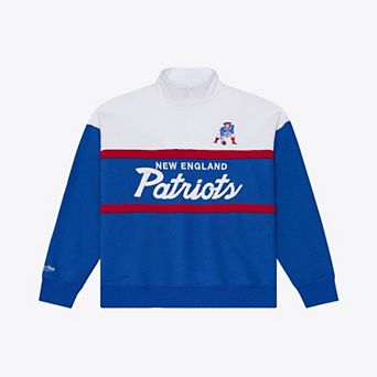 Women's Mitchell & Ness Blue New England Patriots Head Coach Quarter-Zip Pullover