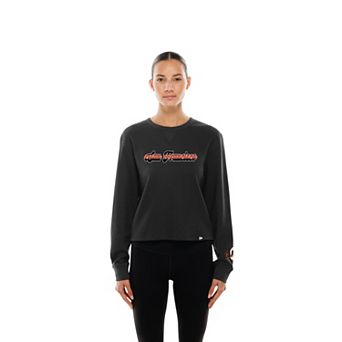 Women's New Era Black San Francisco Giants Fan Collection Micro Thermal Boxy Long Sleeve T-Shirt