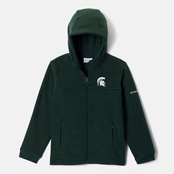 Youth Columbia Green Michigan State Spartans Flanker Fleece Full-Zip Hoodie