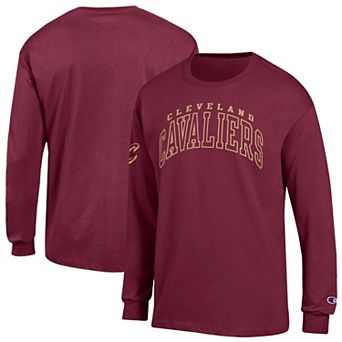 Men's Champion Wine Cleveland Cavaliers Jersey Long Sleeve T-Shirt