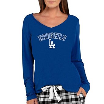 Women's Concepts Sport Royal Los Angeles Dodgers Marathon Knit Long Sleeve V-Neck T-Shirt