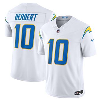 Men's Nike Justin Herbert White Los Angeles Chargers Alternate Vapor F.U.S.E. Stitched Limited Jersey